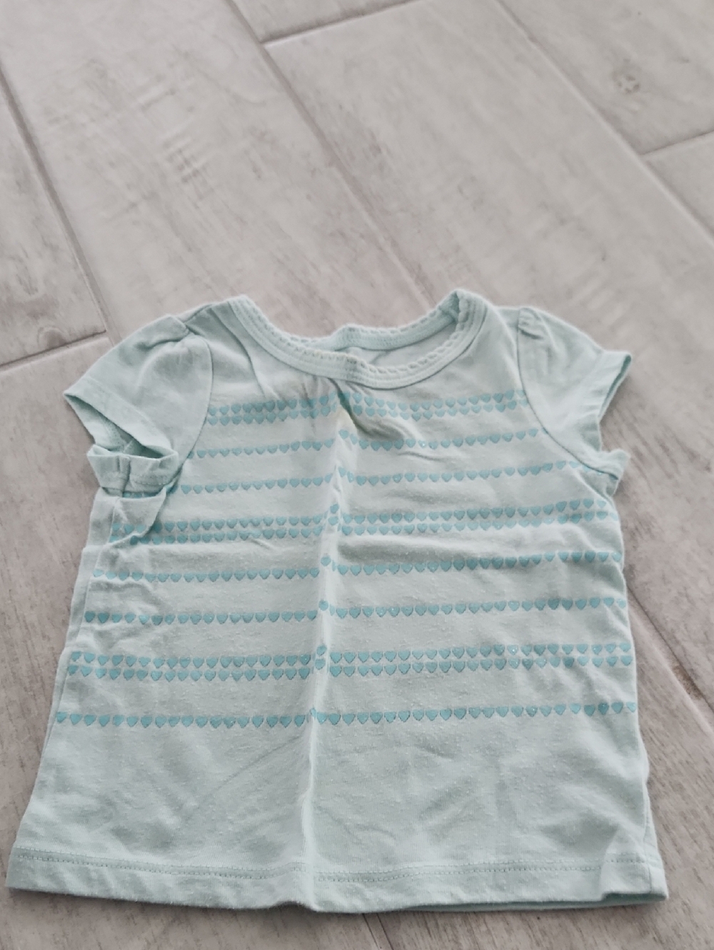 Circo Light Blue Heart-Stripe Short Sleeve Tee
